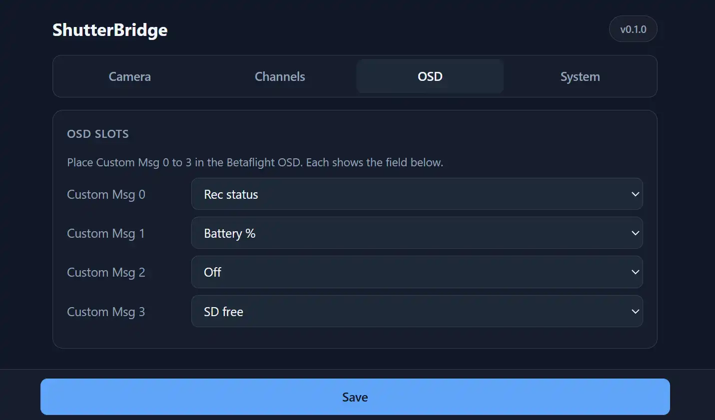 OSD tab