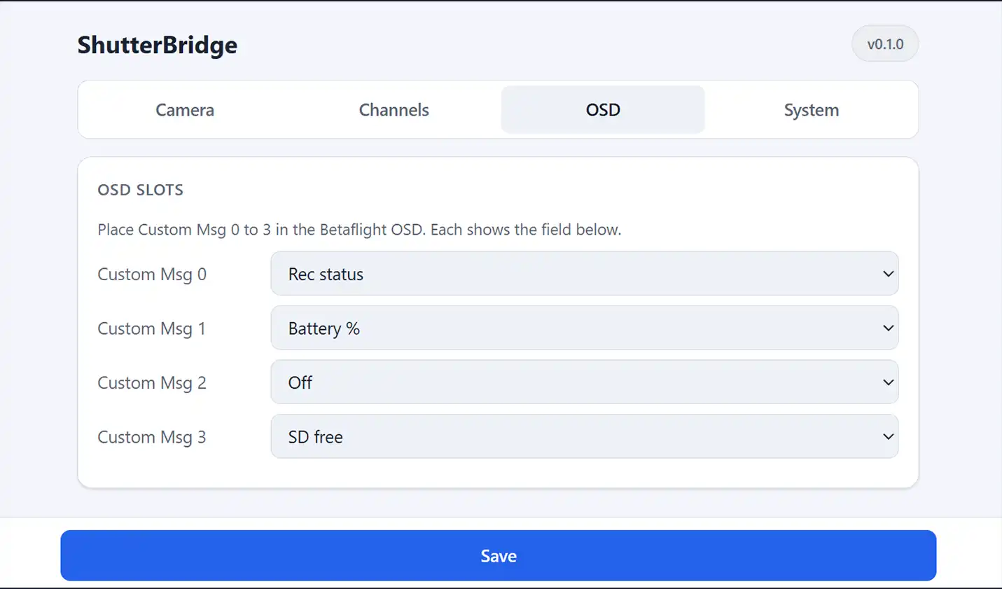 OSD tab